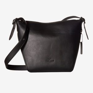 NWT Coach Small Dufflette in Natural Black Calf Leather